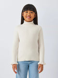 John Lewis Kids' Rollneck Ruffle Cuffle Knit Top