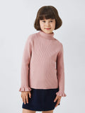 John Lewis Kids' Rollneck Ruffle Cuffle Knit Top