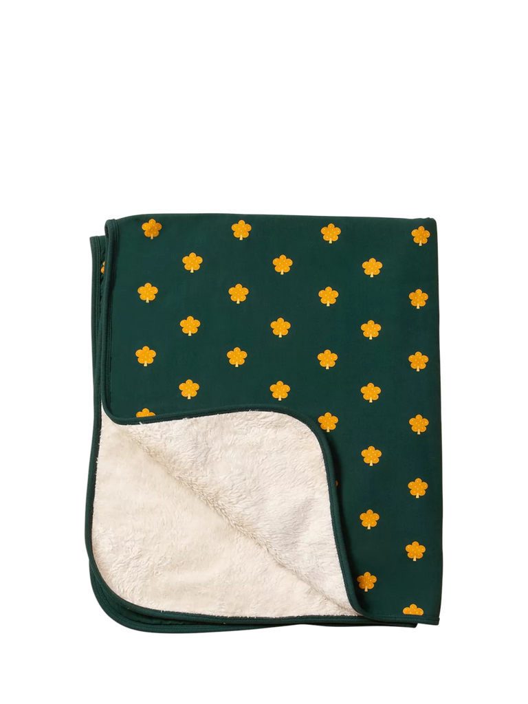 Little Green Radicals Baby Leaves Hooded Blanket, Dark Green