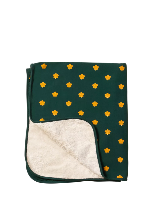 Little Green Radicals Baby Leaves Hooded Blanket, Dark Green
