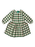 Little Green Radicals Baby Fern Check Pocket Dress, Fern Green