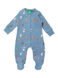 Little Green Radicals Baby Woodland Organic Cotton Sleepsuit, Woodland Folk