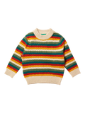 Little Green Radicals Kids' Rainbow Knit Jumper, Honeycomb/Multi