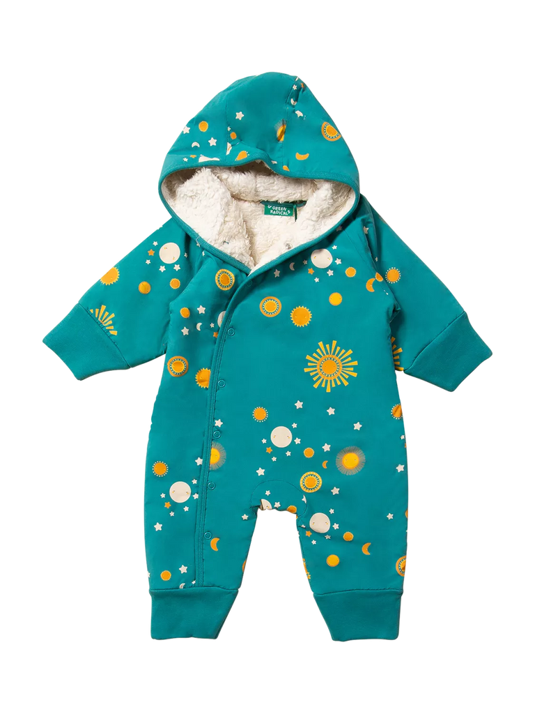 Little Green Radicals Baby Sun Star Snowsuit, Blue Turquoise