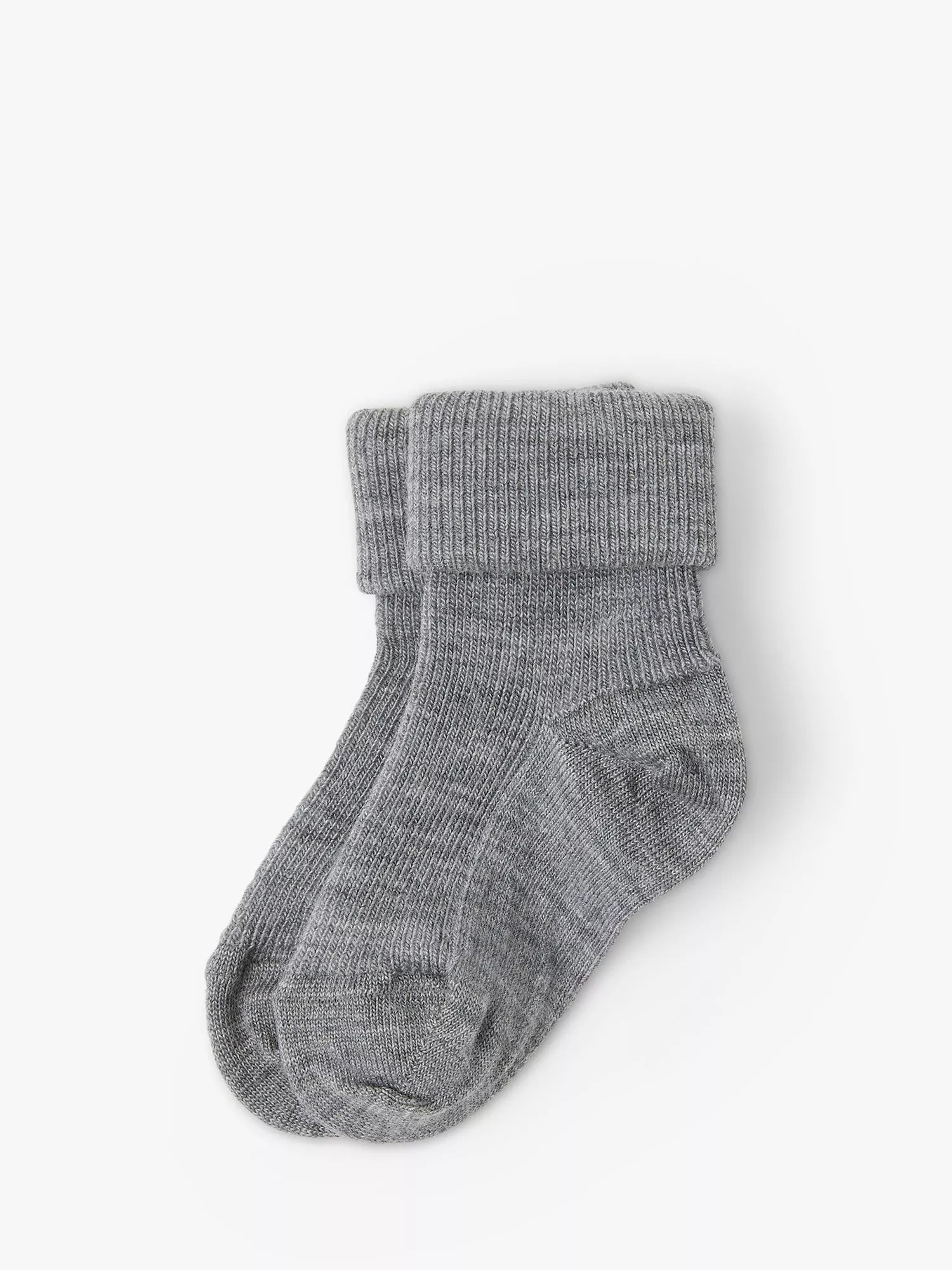 Polarn O. Pyret Baby Socks, Pack of 2, Grey, 0-1 months