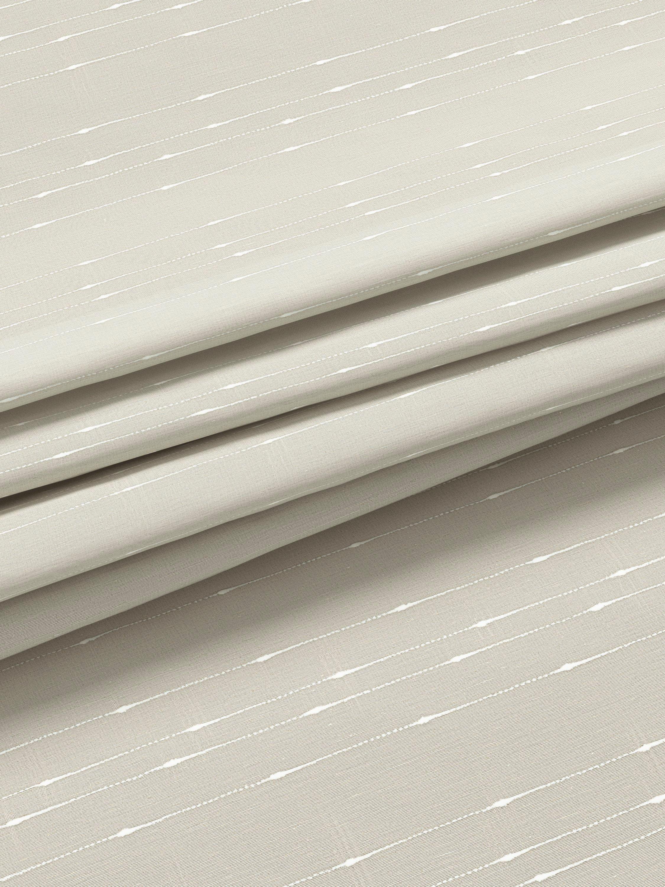 John Lewis slub stripe voile curtain panel in natural putty, imported from the UK