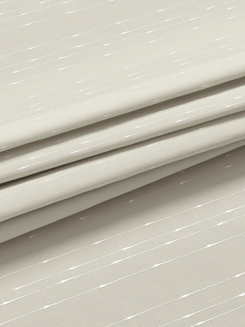 John Lewis slub stripe voile curtain panel in natural putty, imported from the UK