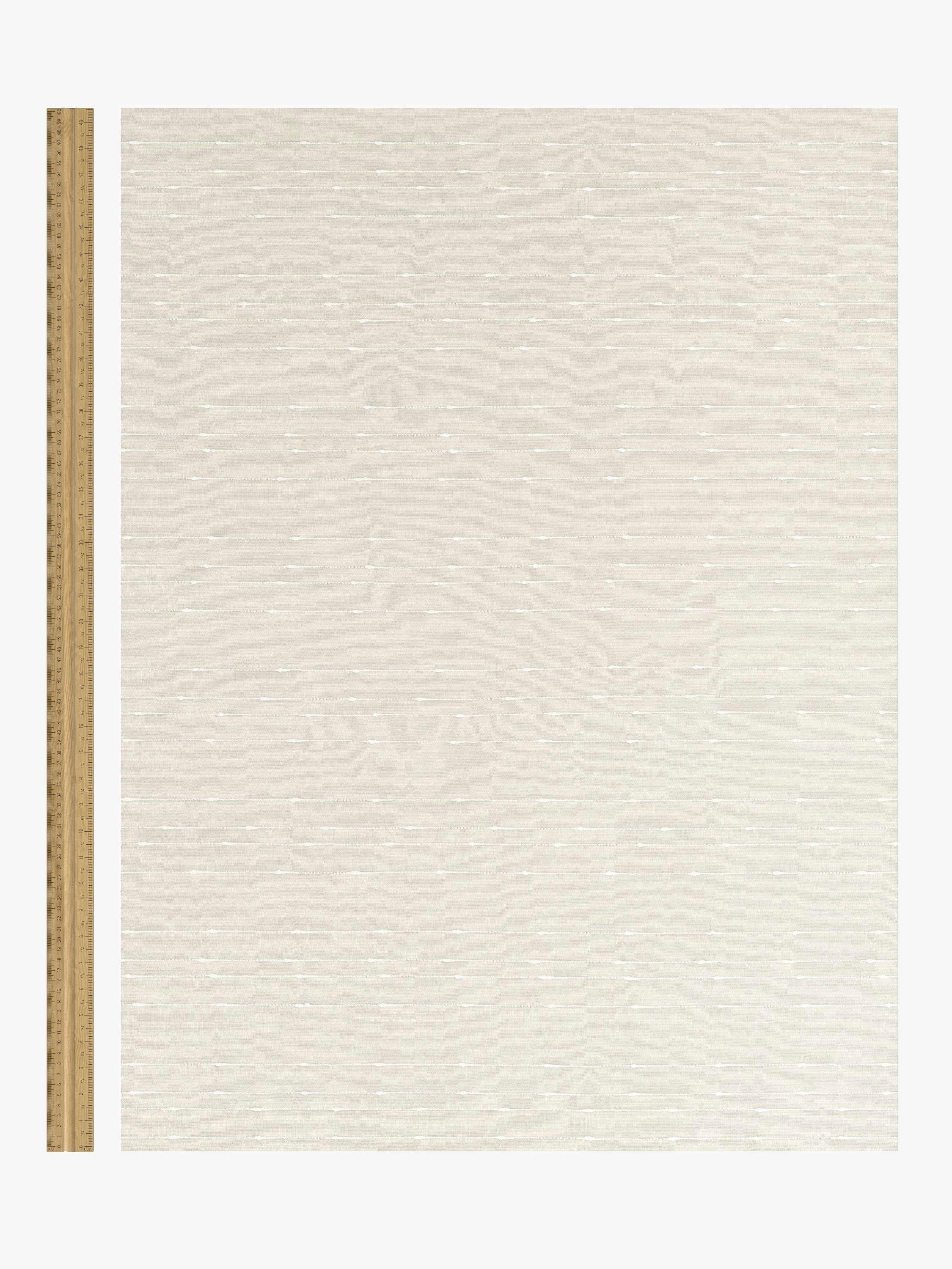 John Lewis slub stripe voile curtain panel in natural putty, imported from the UK
