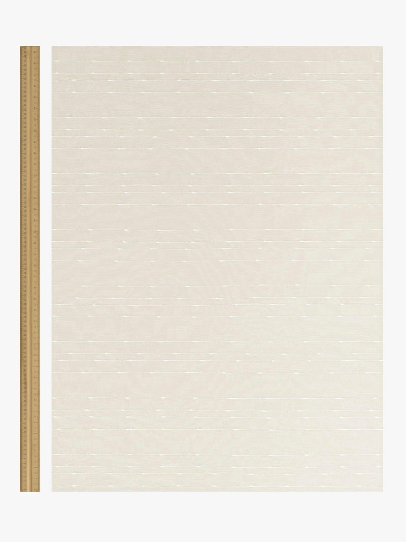 John Lewis slub stripe voile curtain panel in natural putty, imported from the UK