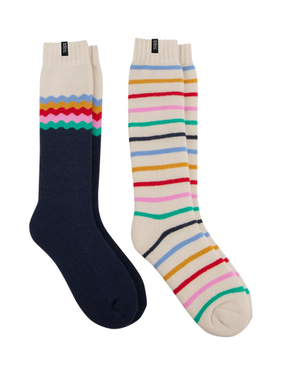 John Lewis Thermal Knee-High Welly Boot Socks Pack of 2 in Multi-Colours- Buy online at McGrocer