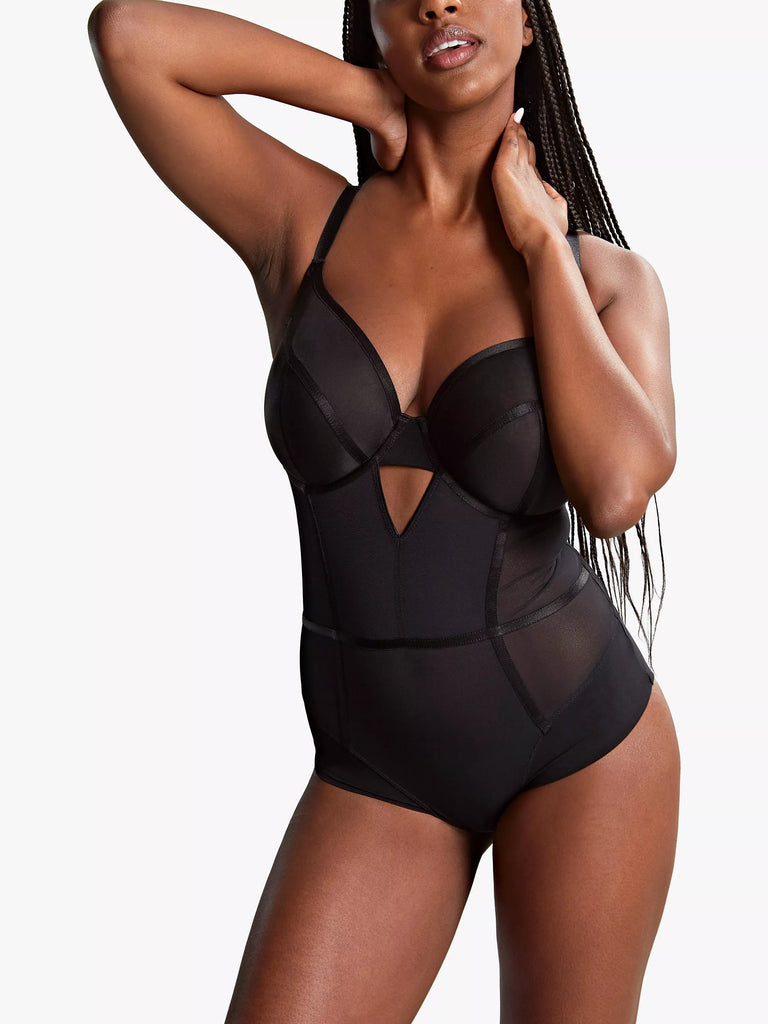 Panache Tango Plunge Bodysuit, Obsidian