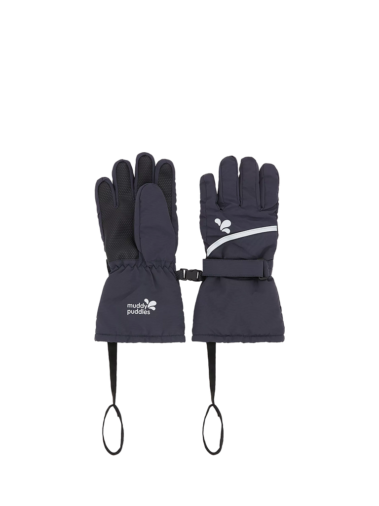 Muddy Puddles Kids' Waterproof Ski Gloves, Navy Blue