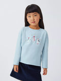 John Lewis Kids' Winter Penguins Top, Mid Blue