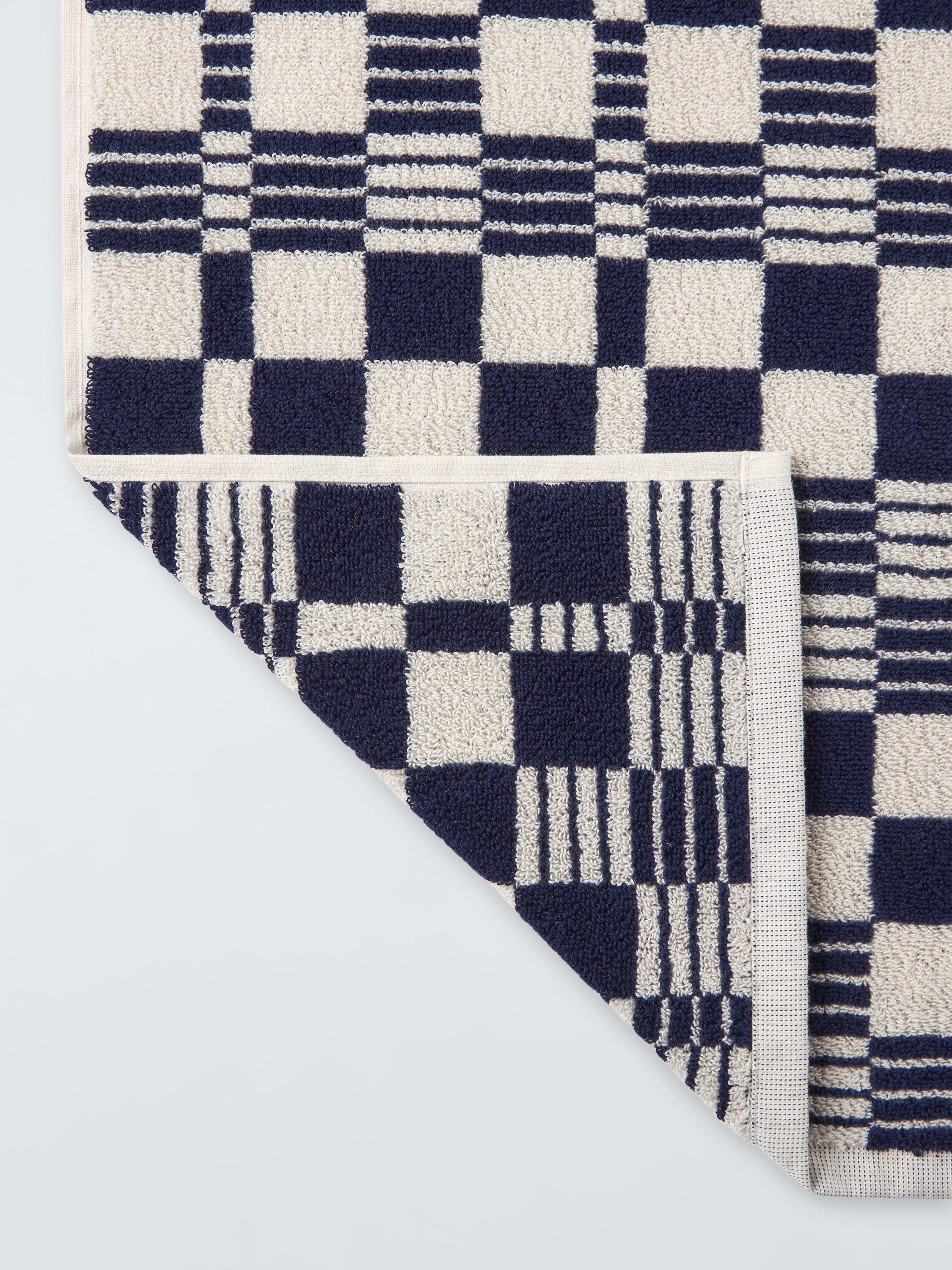 John Lewis check pattern bath towel 600gsm, imported from the UK