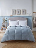 Night Lark Gingham Coverless Duvet, 10.5 Tog, Dusk Blue