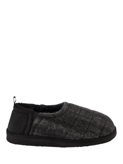 John Lewis totes Herren-Stepp-Slipper mit vollständiger Rückseite, Schwarz/Grau - Online bei McGrocer kaufen