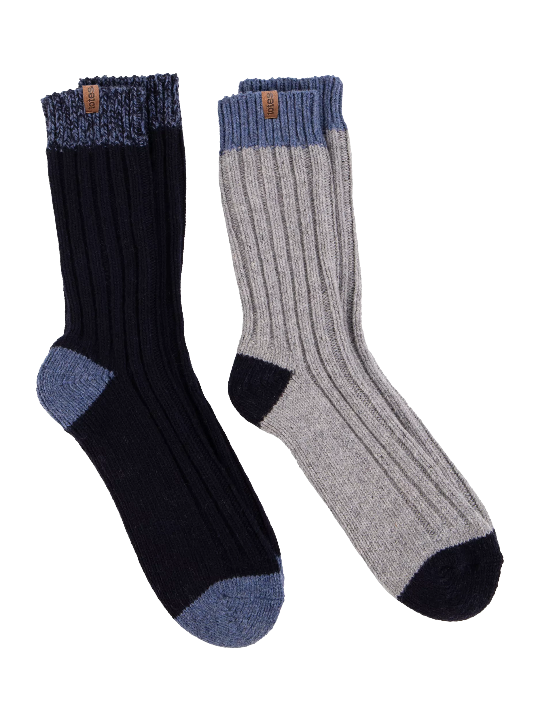 totes wool blend thermal socks navy grey pack of 2 (British brand)