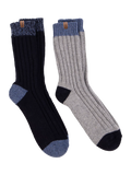 totes wool blend thermal socks navy grey pack of 2 (British brand)