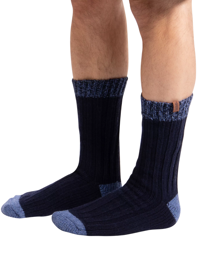 totes wool blend thermal socks navy grey pack of 2 (British brand)