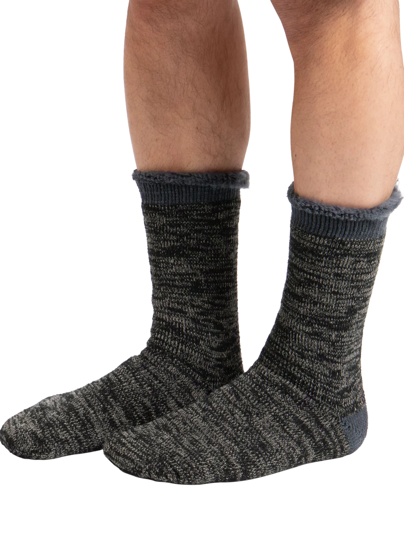totes men's thermal socks pack of 2 black grey (British brand)
