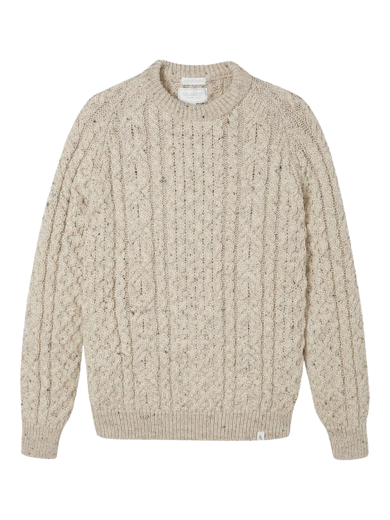 Peregrine Hudson Aran Cable Knit Wool Jumper, Skiddaw