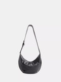Whistles Sia curved crossbody bag in black leather (British brand)