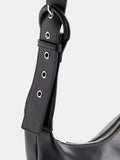 Whistles Sia curved crossbody bag in black leather (British brand)
