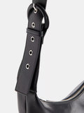 Whistles Sia curved crossbody bag in black leather (British brand)
