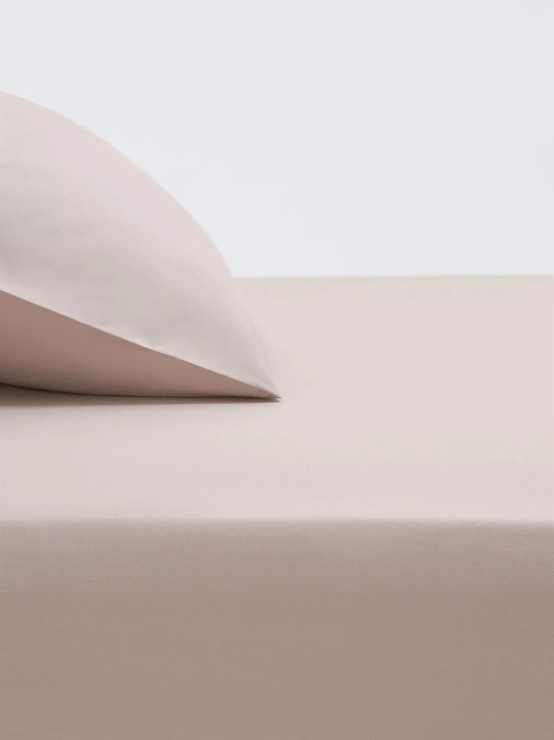 John Lewis Easy Care Organic Cotton 200 Thread Count Count Deep Fitted Sheet - Terracotta Single