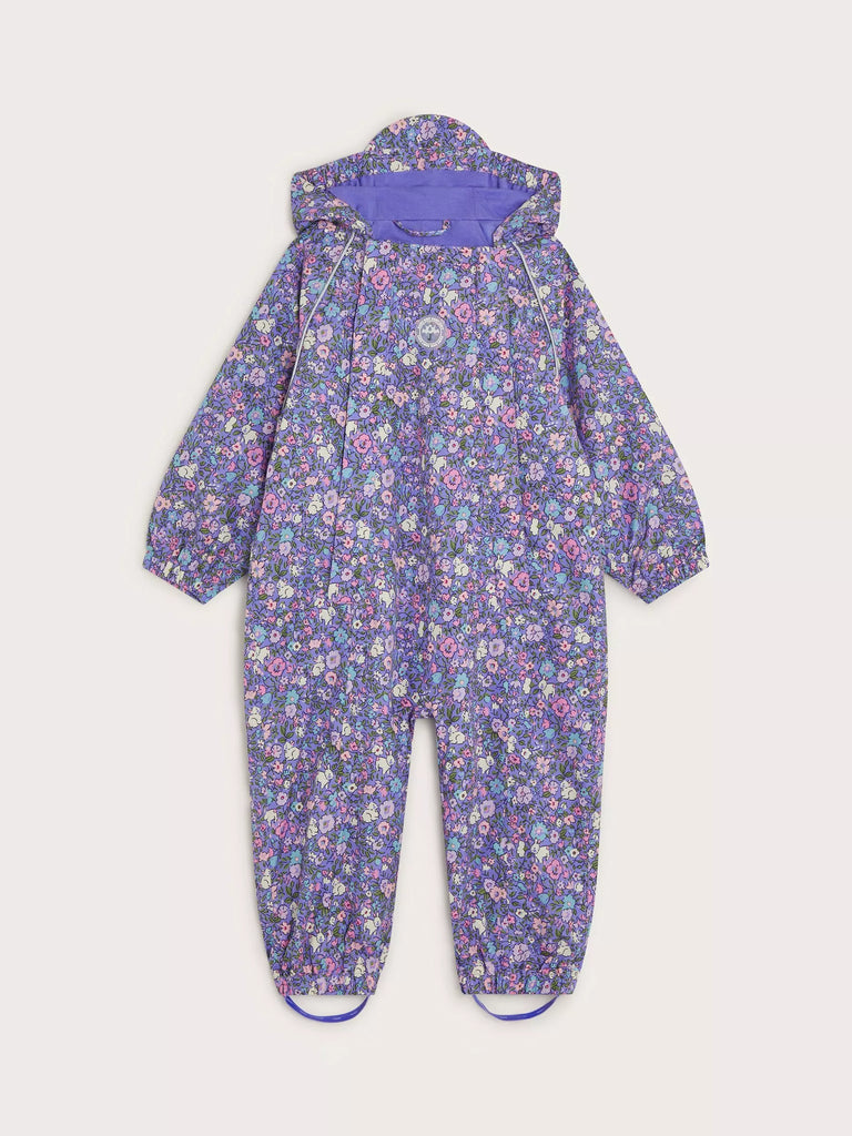 Monsoon Baby Darcy Ditsy Print Puddle Suit, Purple