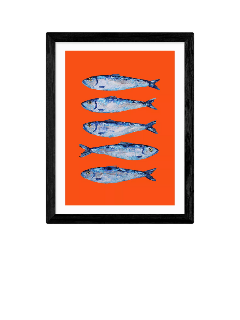 EAST END PRINTS Alice Straker 'Sardines Orange' Framed Print