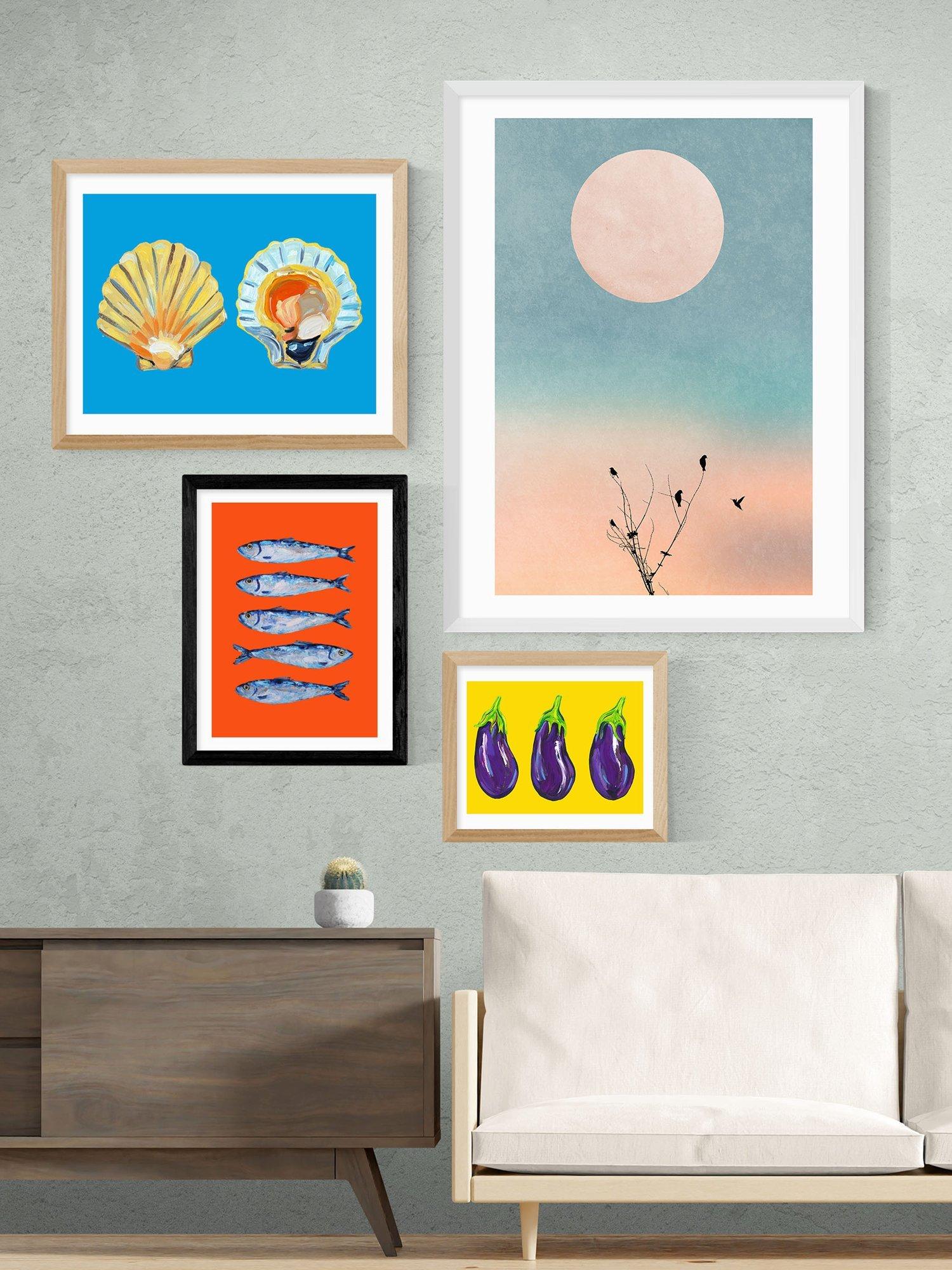 East End Prints Alice Straker sardines orange print small, imported from the UK