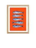 EAST END PRINTS Alice Straker 'Sardines Orange' Framed Print