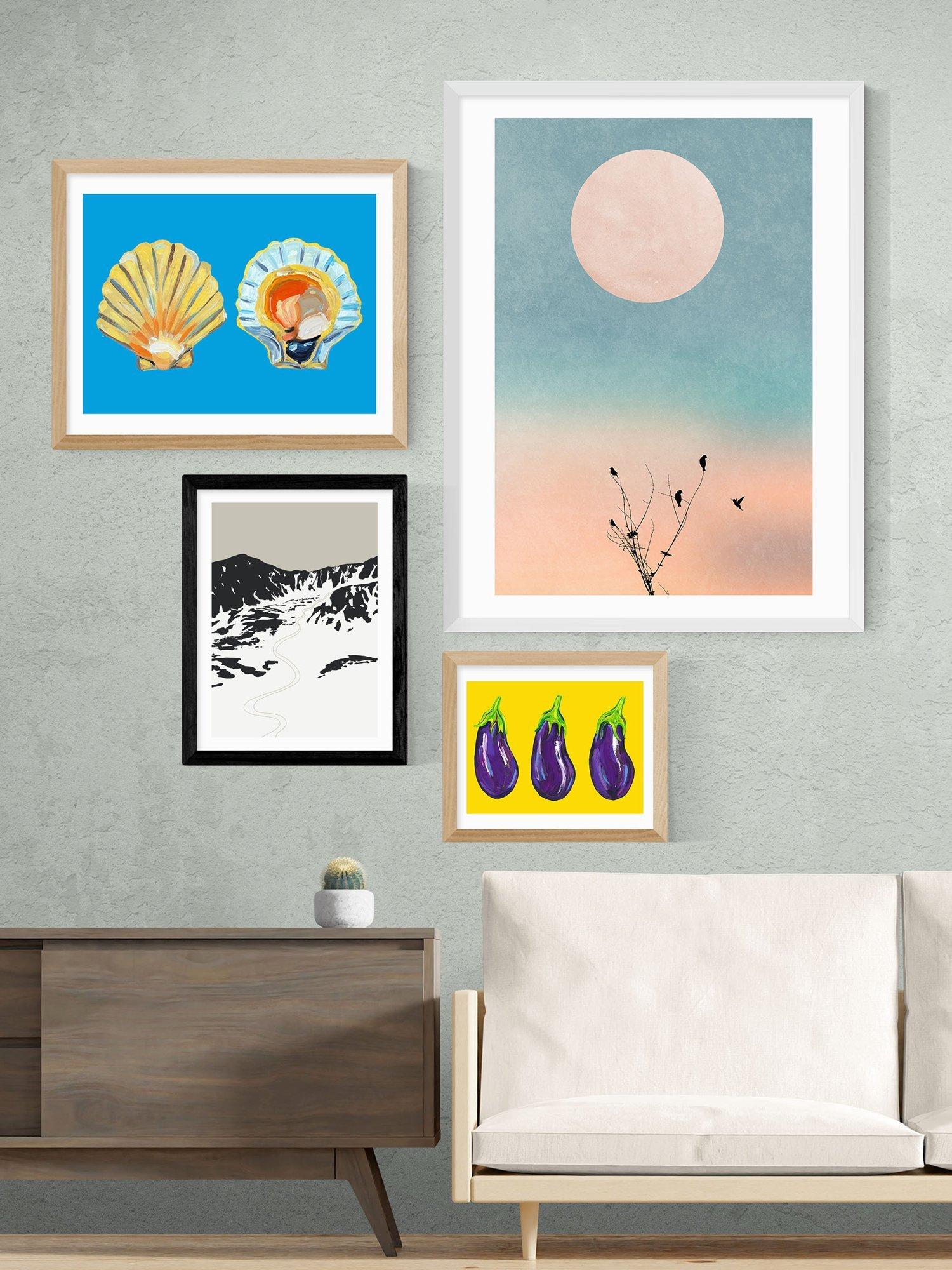 East End Prints ski landscape framed print small - British product