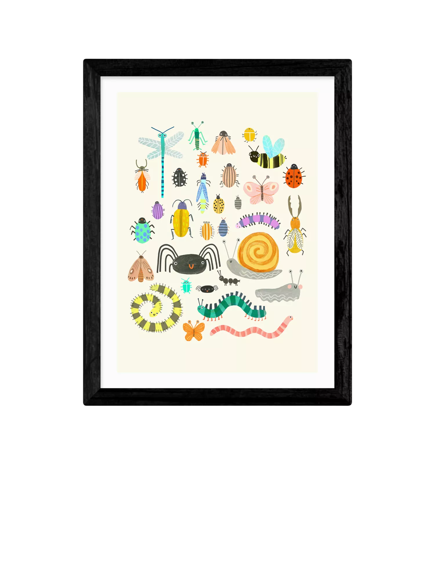 EAST END PRINTS framed art print with bugs illustration - British product