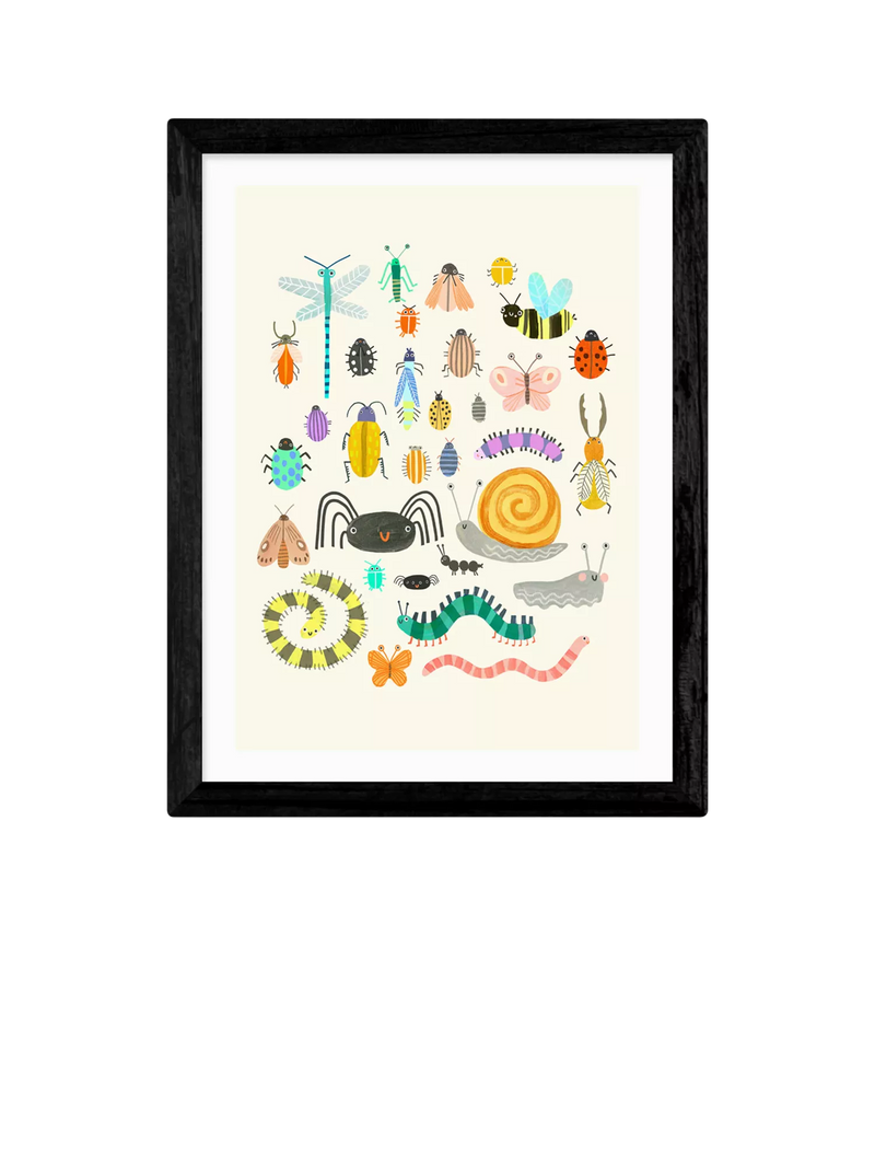 EAST END PRINTS framed art print with bugs illustration - British product