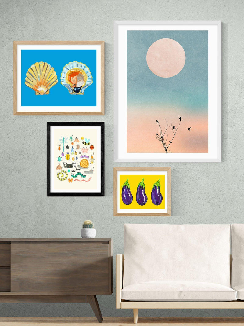 EAST END PRINTS framed art print with bugs illustration - British product