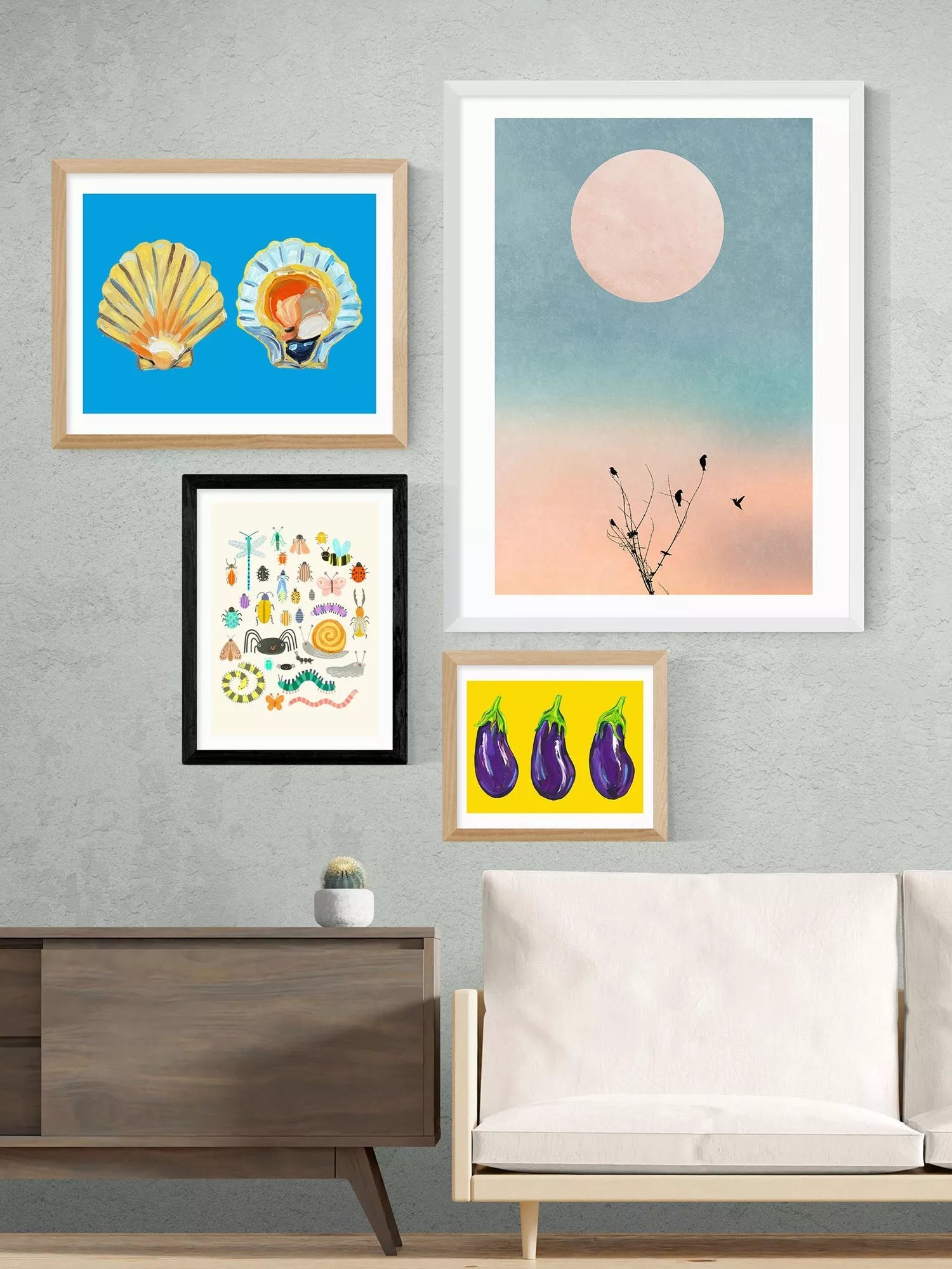 EAST END PRINTS framed art print with bugs illustration - British product