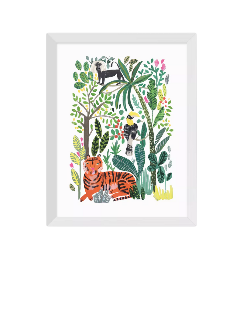 EAST END PRINTS Darcie Olley Indian Jungle Framed Art Print 33.4 x 28.4cm