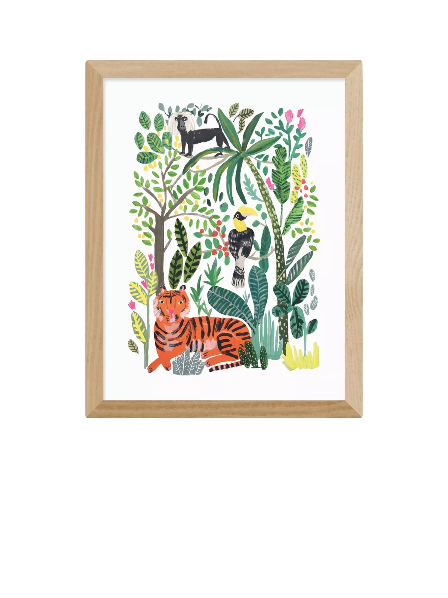 EAST END PRINTS Darcie Olley Indian Jungle Framed Art Print 33.4 x 28.4cm