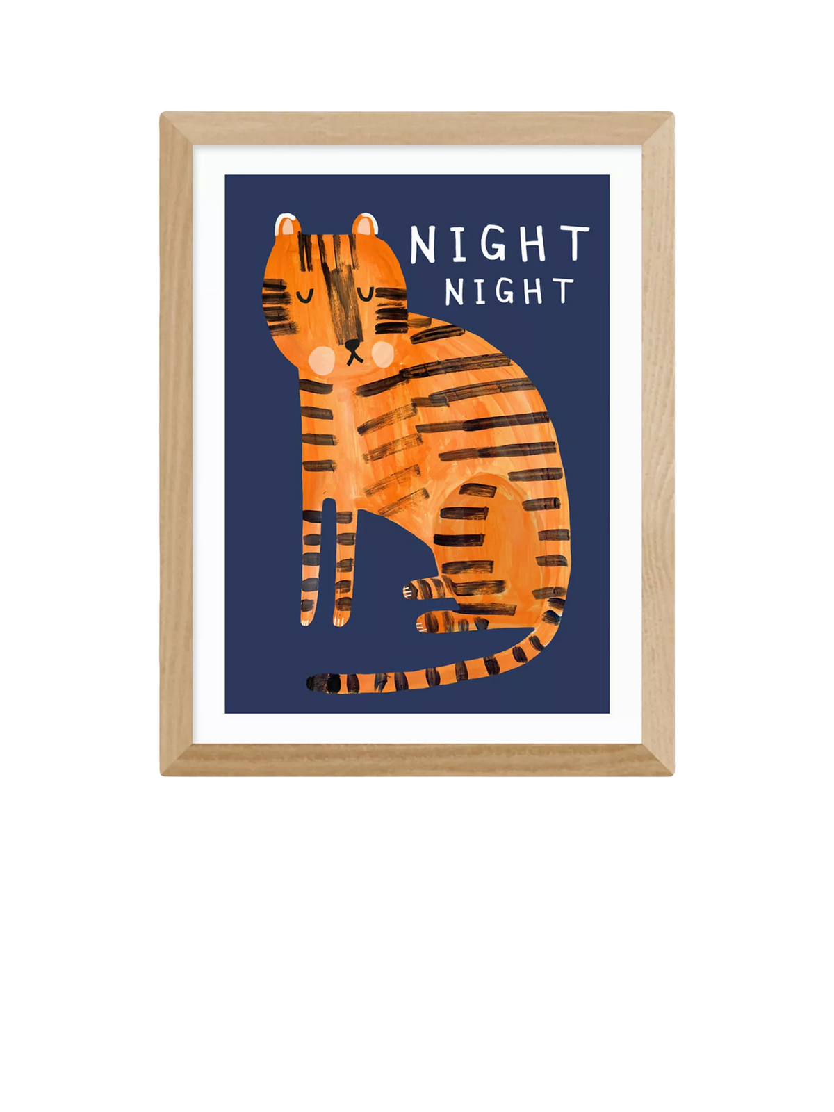 East End Prints Night Night Tiger framed print small, UK version