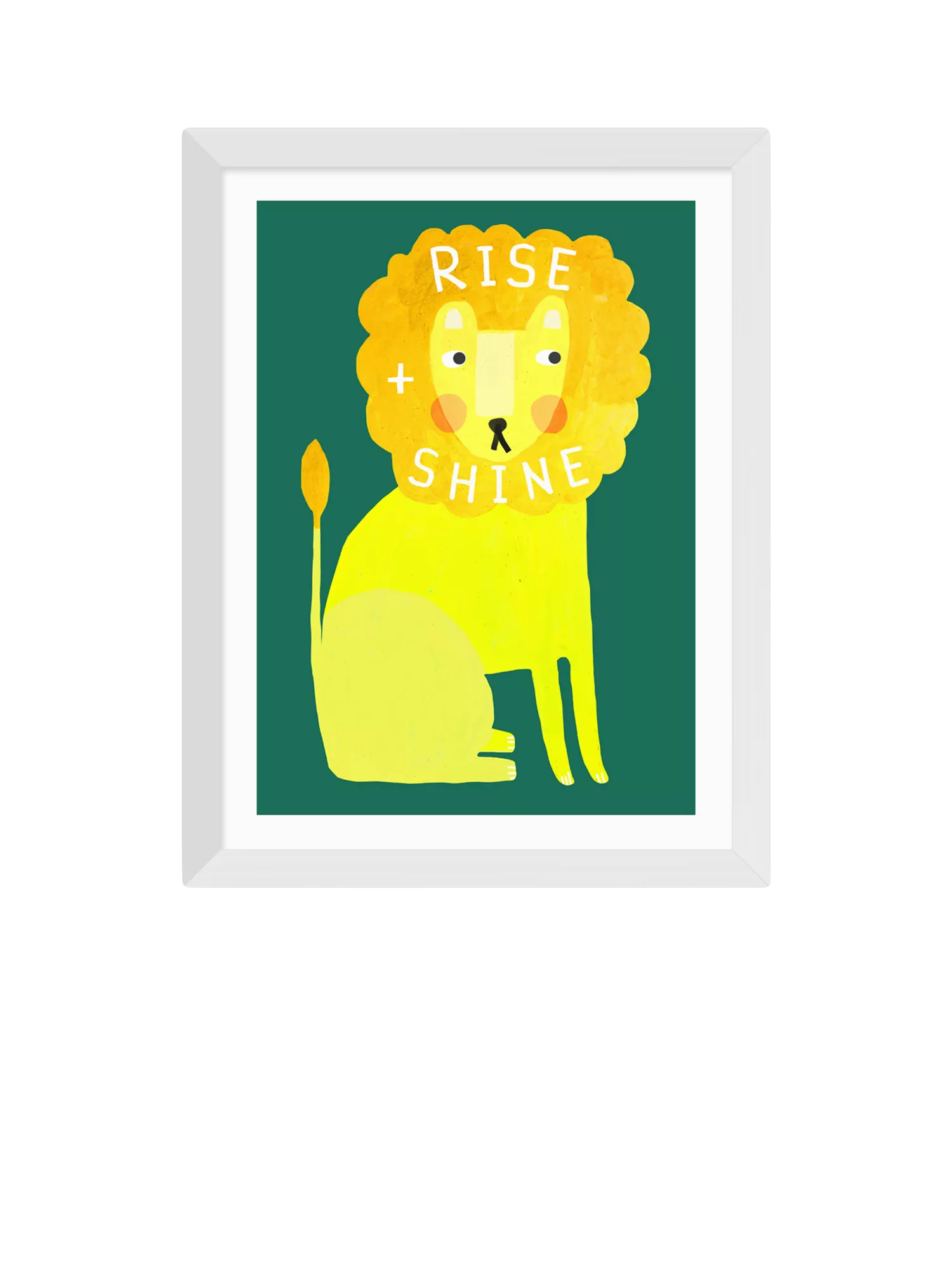 EAST END PRINTS Darcie Olley Rise and Shine Lion Framed Print, 33.4x28.4cm