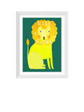 EAST END PRINTS Darcie Olley Rise and Shine Lion Framed Print, 33.4x28.4cm