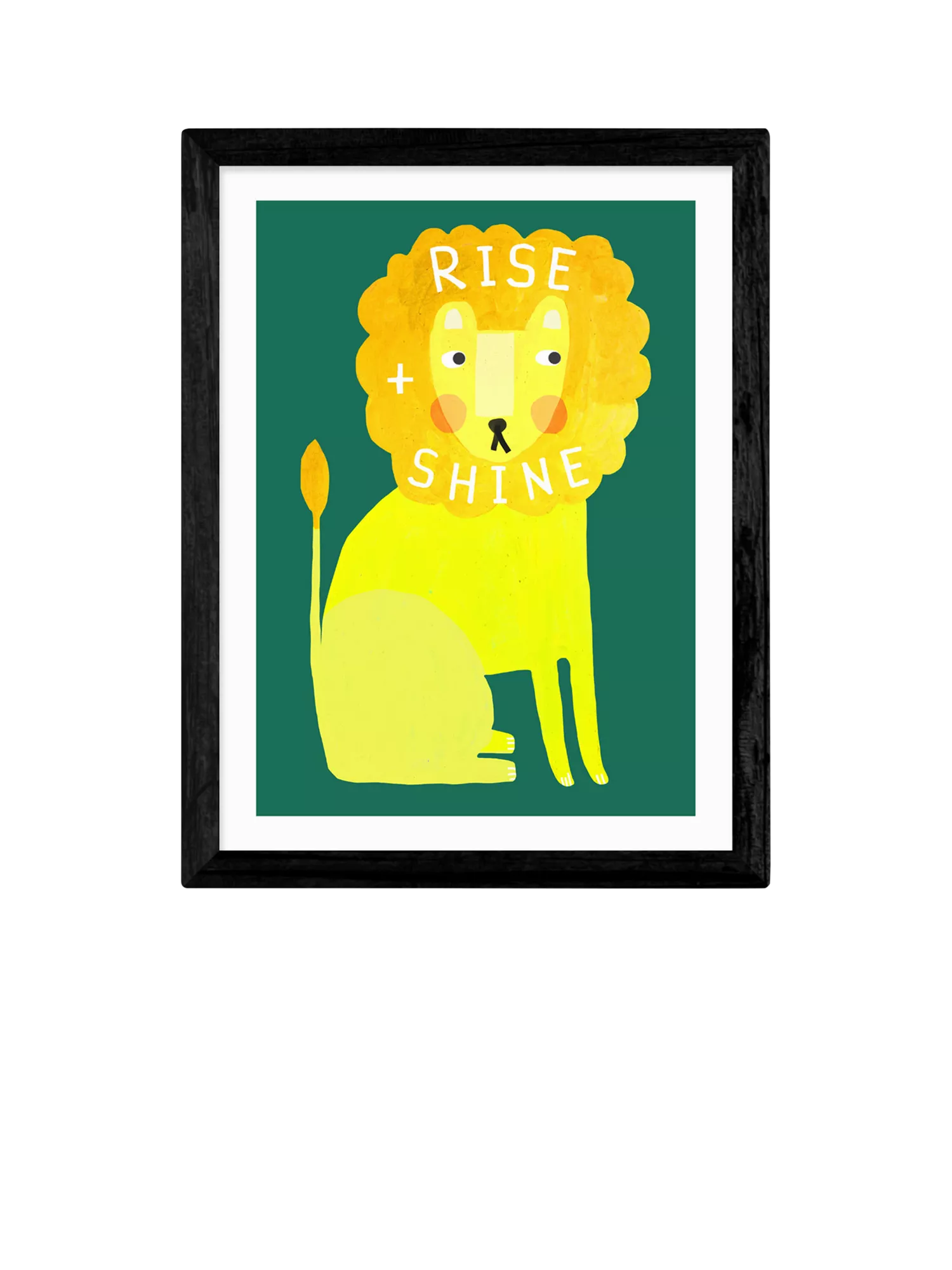 EAST END PRINTS Darcie Olley Rise and Shine Lion Framed Print, 33.4x28.4cm