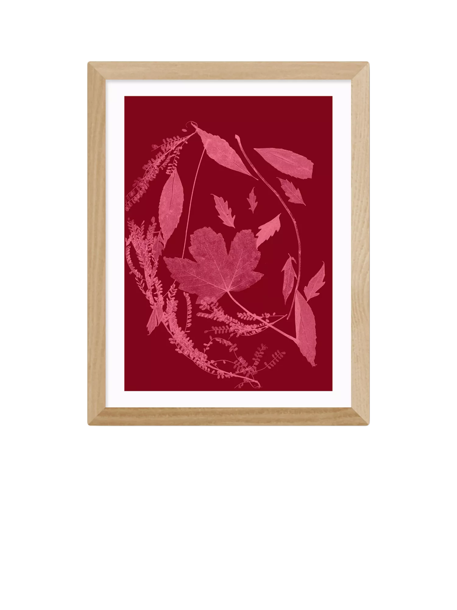 EAST END PRINTS Herald Black 'Red Foliage' Framed Print