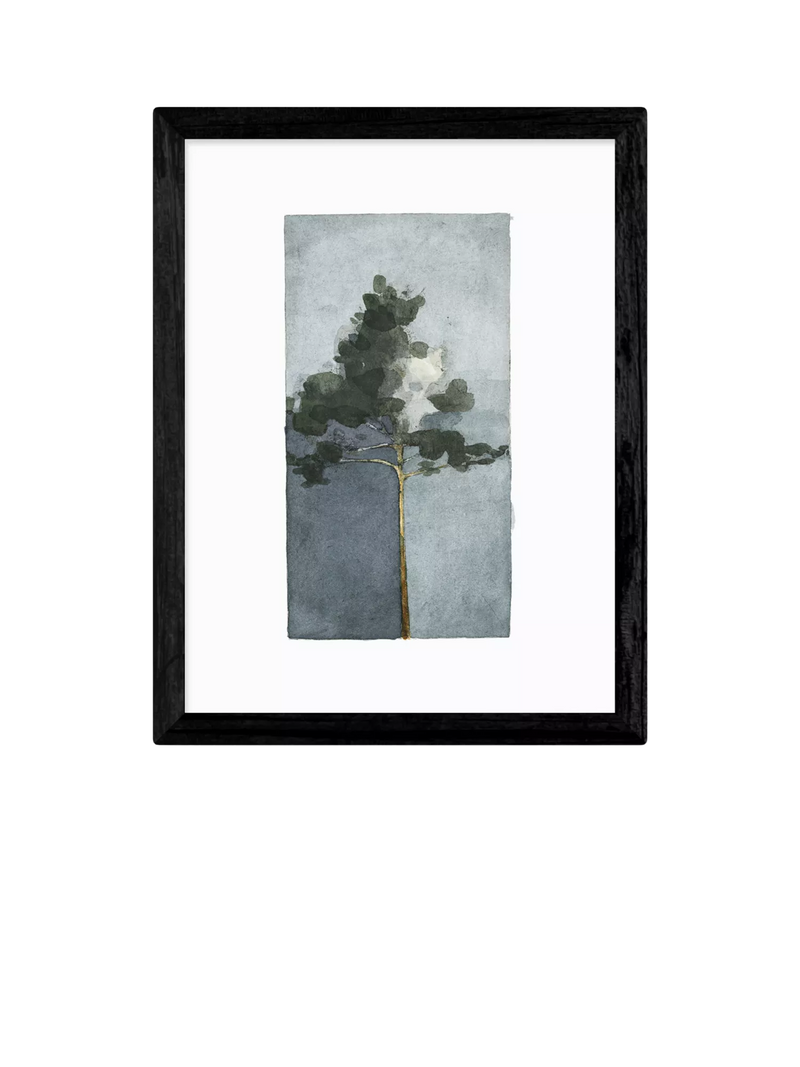 EAST END PRINTS Jörgen Hansson 'Pine II' Framed Print, Black Frame, 33.4 x 28.4cm