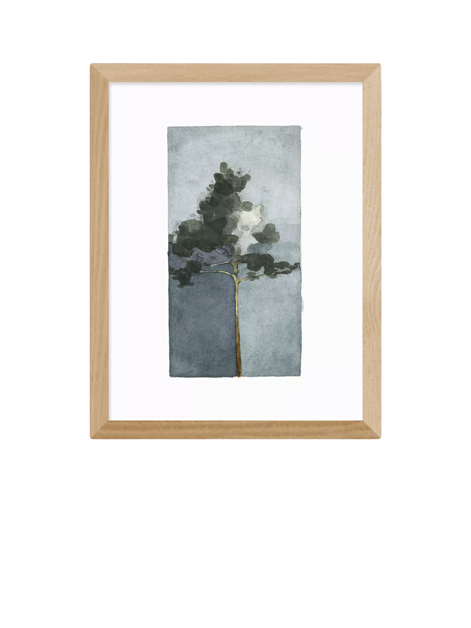 EAST END PRINTS Jörgen Hansson 'Pine II' Framed Print, Oak Frame, 33.4 x 28.4cm
