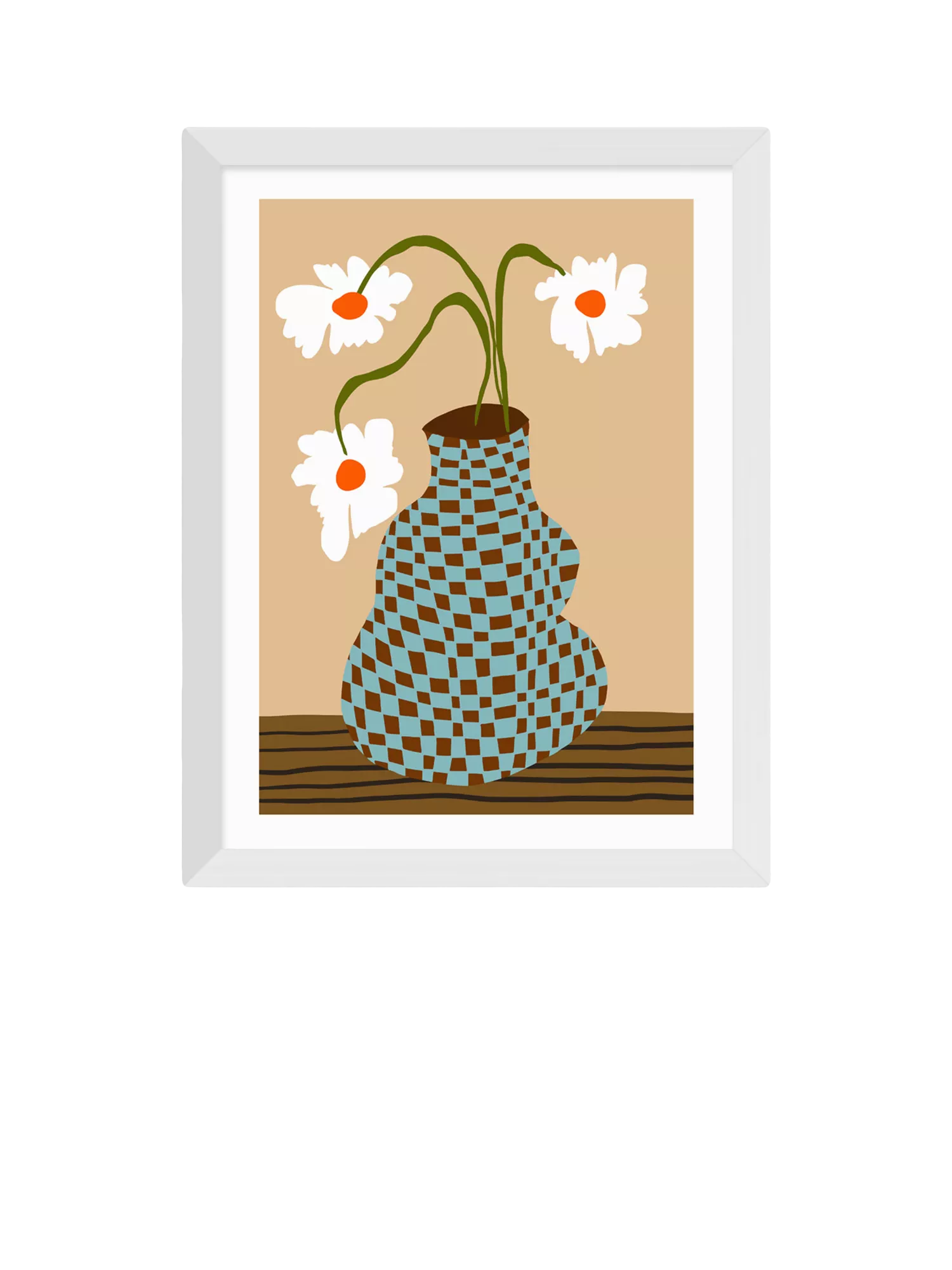EAST END PRINTS Miho Art Studio Party Floral Pottery Framed Print, Small