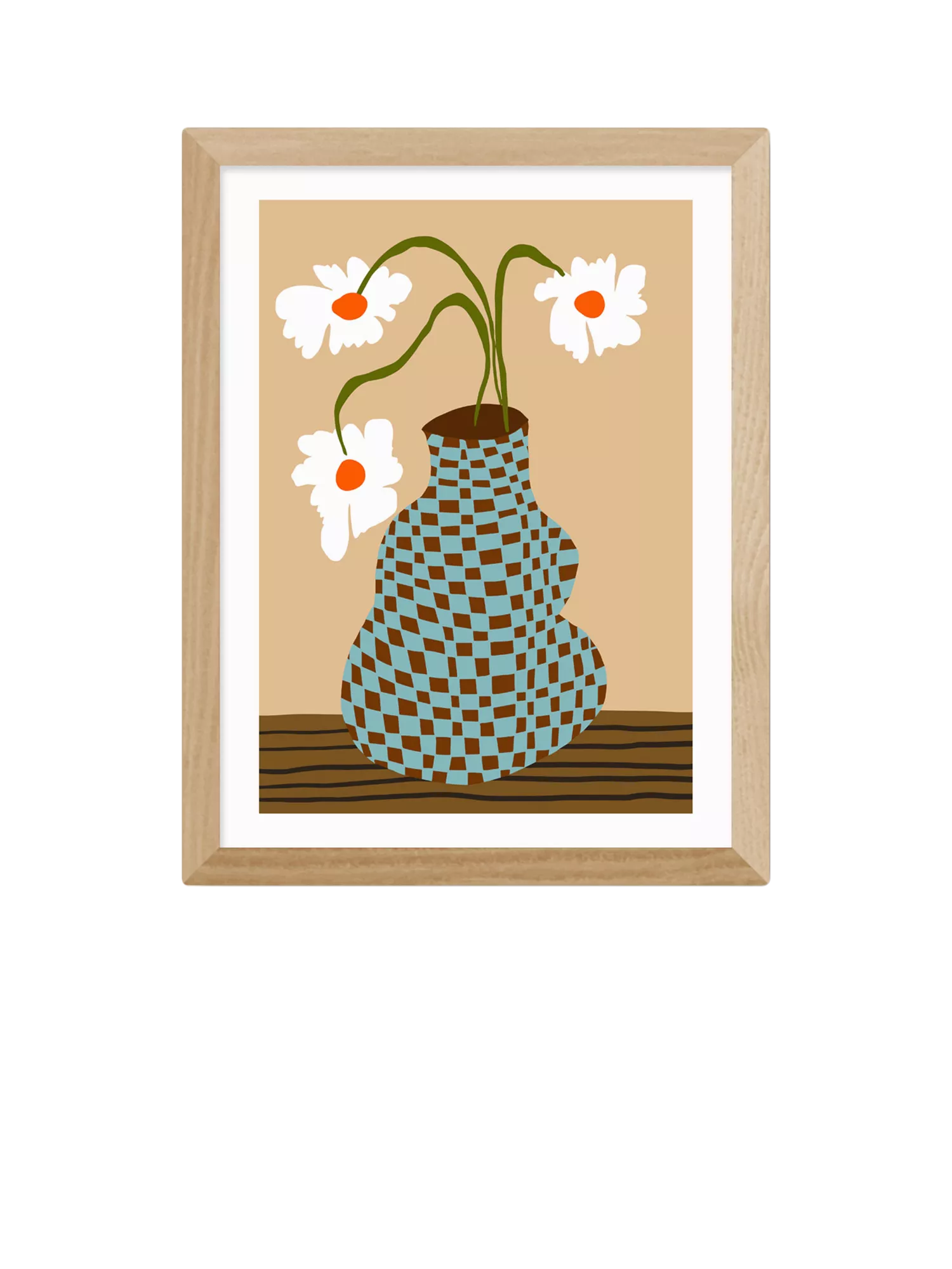 EAST END PRINTS Miho Art Studio Party Floral Pottery Framed Print, Small