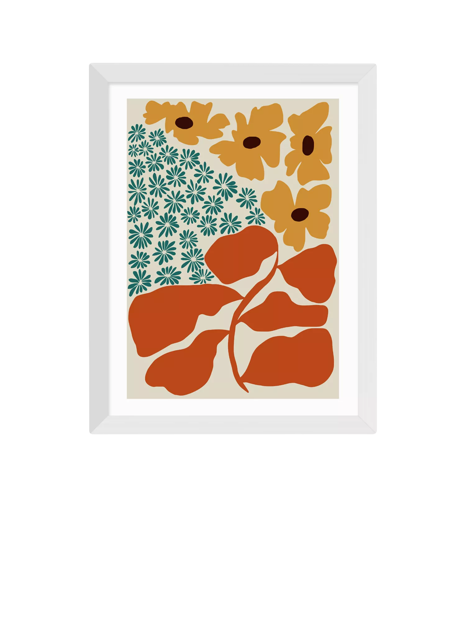 EAST END PRINTS Miho Art Studio 'Exotic Flower Garden' Framed Print - Oak Frame 83.4 x 63.4cm